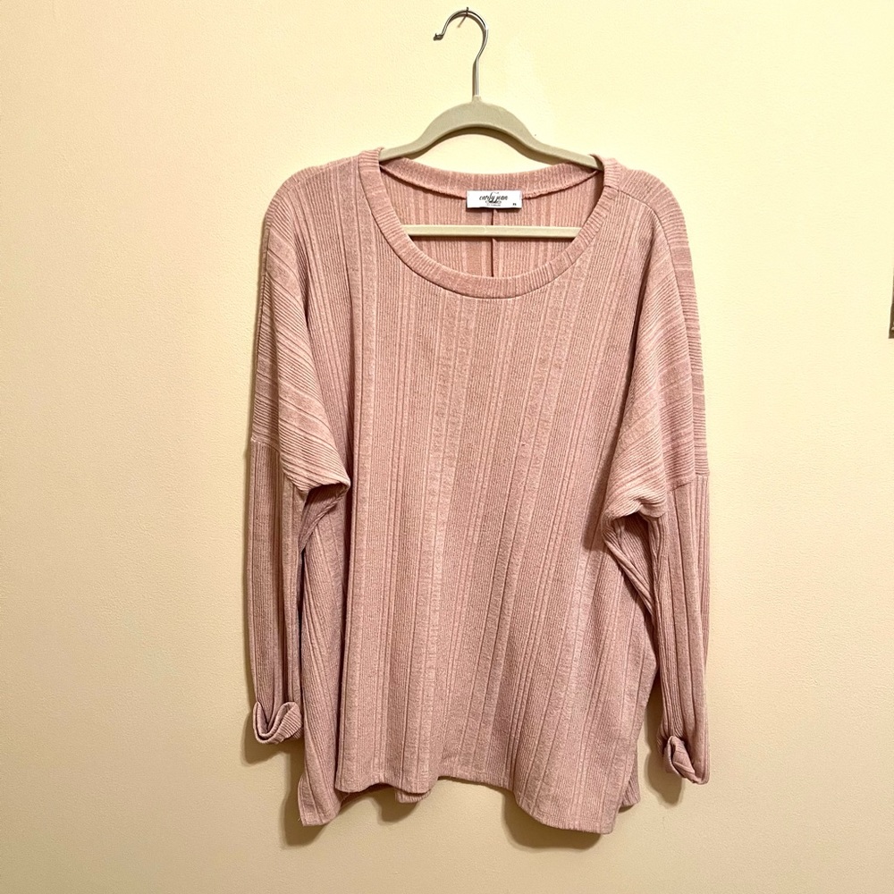Carly Jean Los Angeles Light Pink Evelyn Top